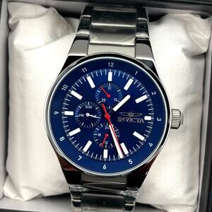 Invicta Racing 47548 Mens 44mm Stainless Steel Blue Dial Quartz 50m NIBWT